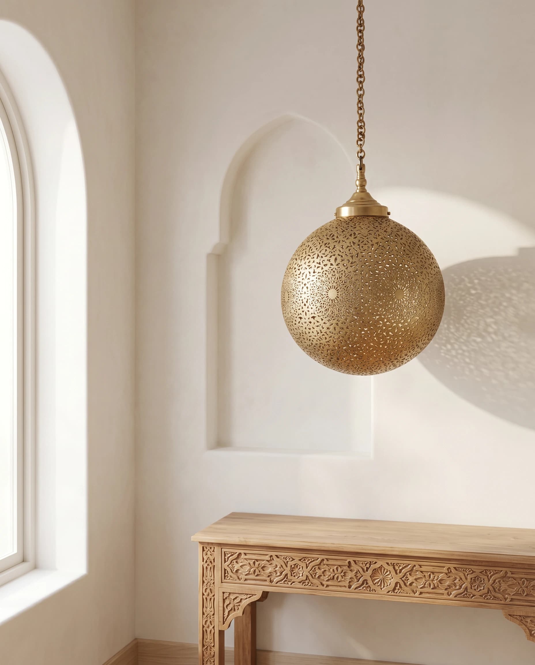 andalous — brass globe pendant