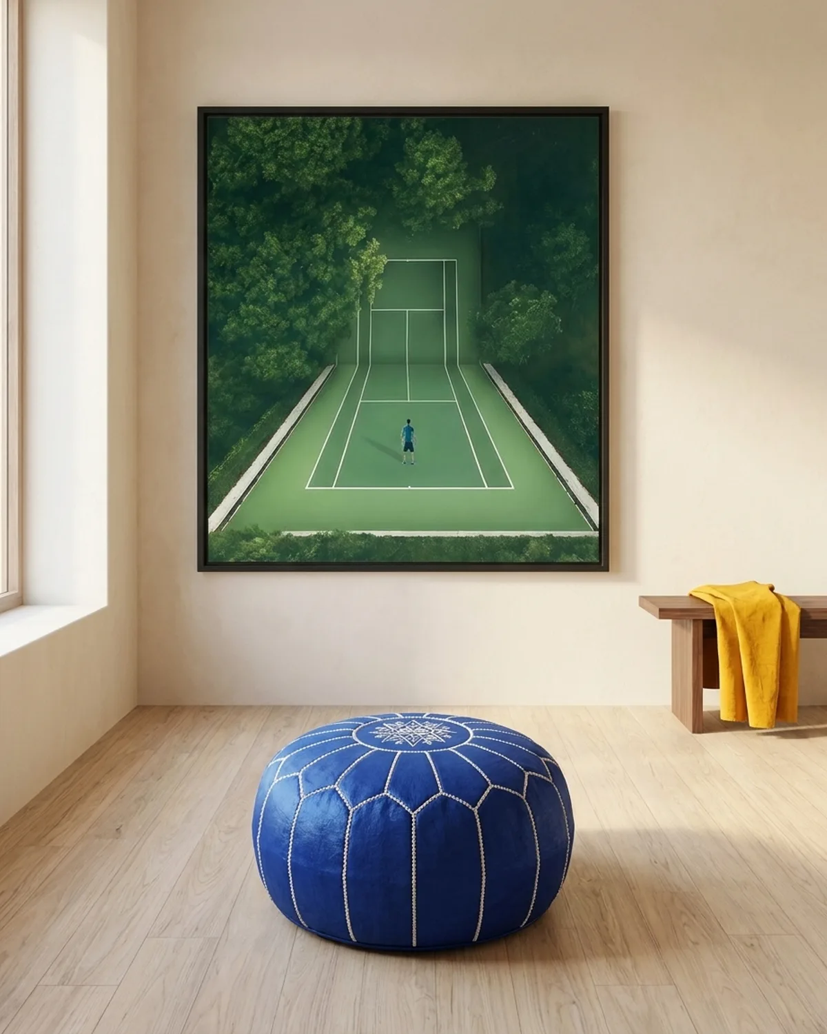 sabra silk pouf — cobalt